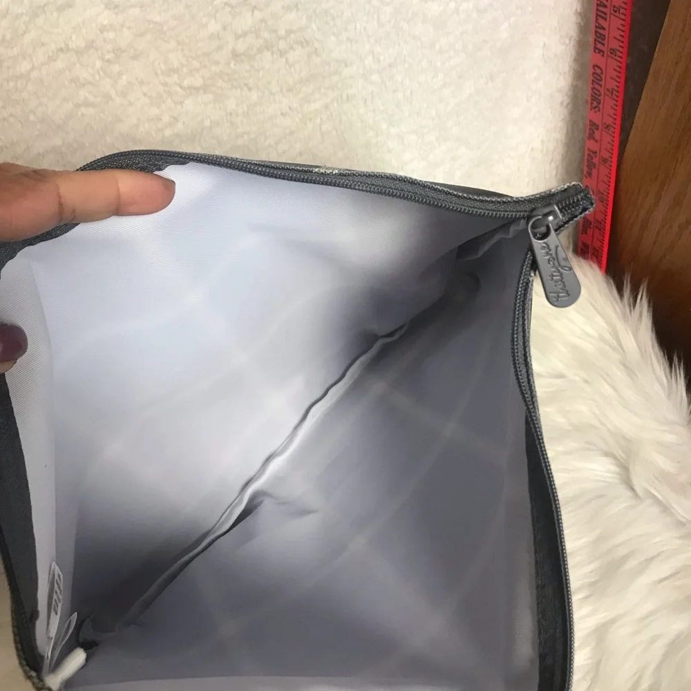 thirty-one Gray and White Plaid Cosmetic Bag
